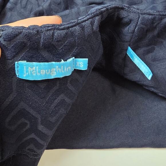 J.McLaughlin Sheath Dress Women XS Navy Textured Sleeveless Stretch Classic - Picture 7 of 12